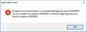 Error when uninstalling programs in Windows