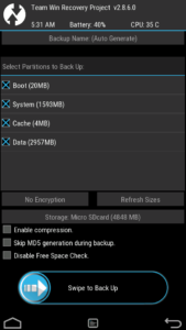 Backup Android system from recovery